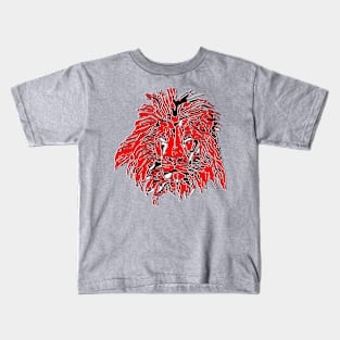 Lion Head Drawing Illustration Artwork Wildlife Predator Whiskers Kids T-Shirt